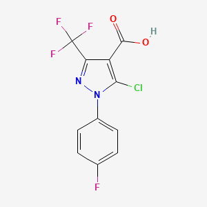molecular formula C11H5ClF4N2O2 B2906040 5-Chloro-3-(trifluoromethyl)-1-(4-fluorophenyl)-1H-pyrazole-4-carboxylic acid CAS No. 1152979-31-1