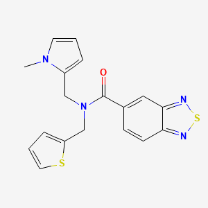 molecular formula C18H16N4OS2 B2906044 N-((1-methyl-1H-pyrrol-2-yl)methyl)-N-(thiophen-2-ylmethyl)benzo[c][1,2,5]thiadiazole-5-carboxamide CAS No. 1251688-97-7