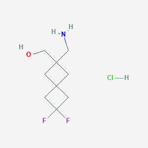 molecular formula C9H16ClF2NO B2906045 [6-(Aminomethyl)-2,2-difluorospiro[3.3]heptan-6-yl]methanol;hydrochloride CAS No. 2305251-63-0