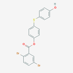 molecular formula C19H12Br2O3S B290605 4-[(4-Hydroxyphenyl)sulfanyl]phenyl 2,5-dibromobenzoate 