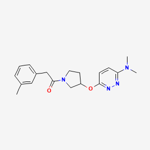 molecular formula C19H24N4O2 B2906050 1-(3-((6-(Dimethylamino)pyridazin-3-yl)oxy)pyrrolidin-1-yl)-2-(m-tolyl)ethanone CAS No. 2034250-02-5