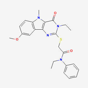 molecular formula C24H26N4O3S B2906056 N-{4-[2-(1-methyl-1H-benzimidazol-2-yl)ethyl]phenyl}-N'-phenylurea CAS No. 1112430-78-0
