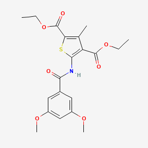 molecular formula C20H23NO7S B2906058 Diethyl 5-{[(3,5-dimethoxyphenyl)carbonyl]amino}-3-methylthiophene-2,4-dicarboxylate CAS No. 330201-77-9
