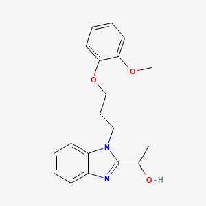 molecular formula C19H22N2O3 B2906066 1-(1-(3-(2-methoxyphenoxy)propyl)-1H-benzo[d]imidazol-2-yl)ethanol CAS No. 853752-51-9