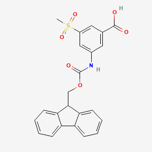 molecular formula C23H19NO6S B2906067 3-(9H-Fluoren-9-ylmethoxycarbonylamino)-5-methylsulfonylbenzoic acid CAS No. 2243513-66-6