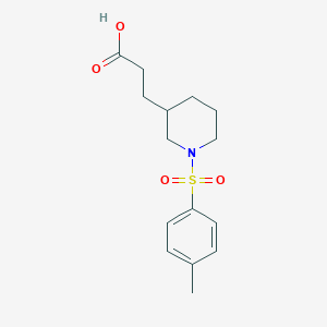 molecular formula C15H21NO4S B2906068 3-{1-[(4-Methylphenyl)sulfonyl]-3-piperidyl}propanoic acid CAS No. 1306360-76-8