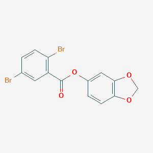 molecular formula C14H8Br2O4 B290607 1,3-Benzodioxol-5-yl 2,5-dibromobenzoate 