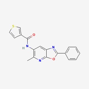 N-(5-methyl-2-phenyloxazolo[5,4-b]pyridin-6-yl)thiophene-3-carboxamide