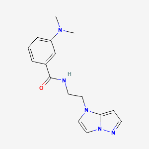 molecular formula C16H19N5O B2906073 N-(2-(1H-imidazo[1,2-b]pyrazol-1-yl)ethyl)-3-(dimethylamino)benzamide CAS No. 1798675-93-0