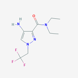 molecular formula C10H15F3N4O B2906074 4-Amino-N,N-diethyl-1-(2,2,2-trifluoroethyl)-1H-pyrazole-3-carboxamide CAS No. 2101196-74-9