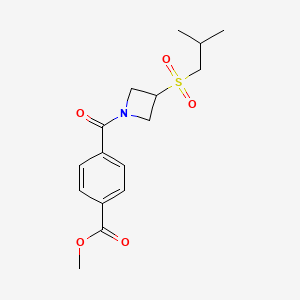 molecular formula C16H21NO5S B2906080 Methyl 4-(3-(isobutylsulfonyl)azetidine-1-carbonyl)benzoate CAS No. 1797845-87-4