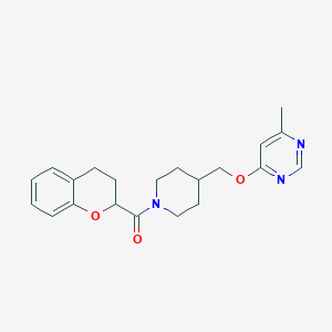 3,4-Dihydro-2H-chromen-2-yl-[4-[(6-methylpyrimidin-4-yl)oxymethyl]piperidin-1-yl]methanone