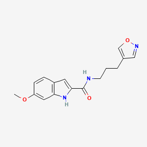 molecular formula C16H17N3O3 B2906100 N-(3-(isoxazol-4-yl)propyl)-6-methoxy-1H-indole-2-carboxamide CAS No. 1903540-43-1
