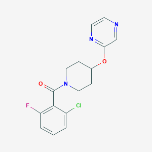 molecular formula C16H15ClFN3O2 B2906107 (2-Chloro-6-fluorophenyl)(4-(pyrazin-2-yloxy)piperidin-1-yl)methanone CAS No. 1421529-45-4