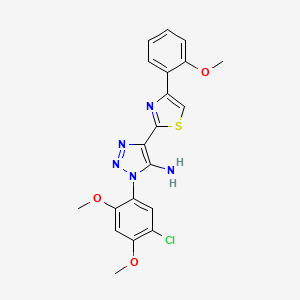 molecular formula C20H18ClN5O3S B2906110 1-(5-chloro-2,4-dimethoxyphenyl)-4-[4-(2-methoxyphenyl)-1,3-thiazol-2-yl]-1H-1,2,3-triazol-5-amine CAS No. 1251693-87-4