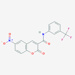 6-nitro-2-oxo-N-[3-(trifluoromethyl)phenyl]-2H-chromene-3-carboxamide