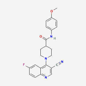molecular formula C23H21FN4O2 B2906114 1-(6-{2-[(2,6-dimethylphenyl)amino]-2-oxoethyl}-7-oxo-6,7-dihydro[1,3]thiazolo[4,5-d]pyrimidin-2-yl)-N-isopropylpiperidine-3-carboxamide CAS No. 1207038-22-9