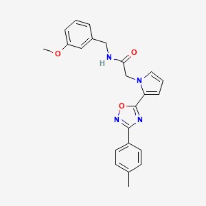 molecular formula C23H22N4O3 B2906116 N-(3-methoxybenzyl)-2-{2-[3-(4-methylphenyl)-1,2,4-oxadiazol-5-yl]-1H-pyrrol-1-yl}acetamide CAS No. 1261017-31-5