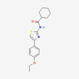 molecular formula C18H22N2O2S B2906130 N-[4-(4-ethoxyphenyl)-1,3-thiazol-2-yl]cyclohexanecarboxamide CAS No. 476356-52-2