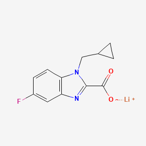 molecular formula C12H10FLiN2O2 B2906131 Lithium 1-(cyclopropylmethyl)-5-fluoro-1H-benzo[d]imidazole-2-carboxylate CAS No. 2197057-47-7
