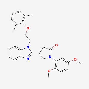 molecular formula C29H31N3O4 B2906137 1-(2,5-dimethoxyphenyl)-4-{1-[2-(2,6-dimethylphenoxy)ethyl]-1H-benzimidazol-2-yl}pyrrolidin-2-one CAS No. 862828-58-8