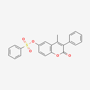 molecular formula C22H16O5S B2906143 4-methyl-2-oxo-3-phenyl-2H-chromen-6-yl benzenesulfonate CAS No. 869341-47-9
