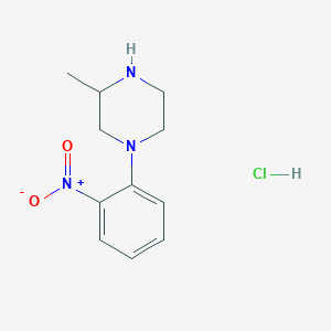 molecular formula C11H16ClN3O2 B2906145 3-Methyl-1-(2-nitrophenyl)piperazine hydrochloride CAS No. 299425-74-4