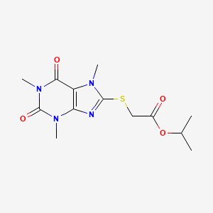 molecular formula C13H18N4O4S B2906148 Propan-2-yl 2-(1,3,7-trimethyl-2,6-dioxopurin-8-yl)sulfanylacetate CAS No. 460725-20-6