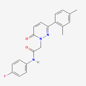 molecular formula C20H18FN3O2 B2906150 2-[3-(2,4-dimethylphenyl)-6-oxopyridazin-1-yl]-N-(4-fluorophenyl)acetamide CAS No. 941973-15-5