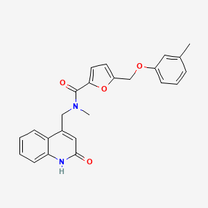 N-[(2-hydroxyquinolin-4-yl)methyl]-N-methyl-5-[(3-methylphenoxy)methyl]furan-2-carboxamide