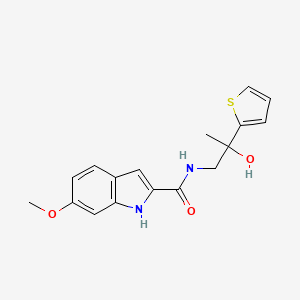 molecular formula C17H18N2O3S B2906152 N-(2-hydroxy-2-(thiophen-2-yl)propyl)-6-methoxy-1H-indole-2-carboxamide CAS No. 1798538-25-6