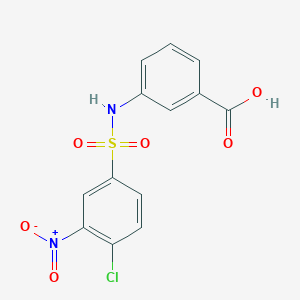 molecular formula C13H9ClN2O6S B2906157 3-(4-Chloro-3-nitrobenzenesulfonamido)benzoic acid CAS No. 136832-73-0