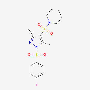 1-{[1-(4-fluorobenzenesulfonyl)-3,5-dimethyl-1H-pyrazol-4-yl]sulfonyl}piperidine