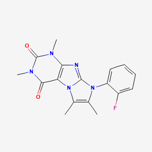 molecular formula C17H16FN5O2 B2906168 6-(2-Fluorophenyl)-2,4,7,8-tetramethylpurino[7,8-a]imidazole-1,3-dione CAS No. 878733-66-5