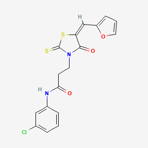 (E)-N-(3-chlorophenyl)-3-(5-(furan-2-ylmethylene)-4-oxo-2-thioxothiazolidin-3-yl)propanamide