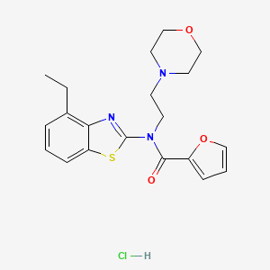 molecular formula C20H24ClN3O3S B2906176 N-(4-ethylbenzo[d]thiazol-2-yl)-N-(2-morpholinoethyl)furan-2-carboxamide hydrochloride CAS No. 1216427-28-9