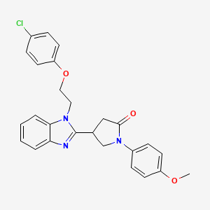4-{1-[2-(4-chlorophenoxy)ethyl]-1H-benzimidazol-2-yl}-1-(4-methoxyphenyl)pyrrolidin-2-one