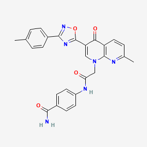 molecular formula C27H22N6O4 B2906190 1-(3-Methoxyphenyl)-4-{[2-methyl-5-(2-methyl-1,3-thiazol-4-yl)phenyl]sulfonyl}piperazine CAS No. 1032002-55-3