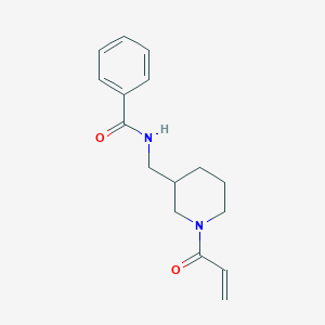 molecular formula C16H20N2O2 B2906193 N-[(1-Prop-2-enoylpiperidin-3-yl)methyl]benzamide CAS No. 2196078-86-9