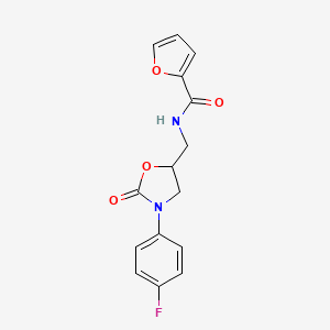 molecular formula C15H13FN2O4 B2906194 N-((3-(4-fluorophenyl)-2-oxooxazolidin-5-yl)methyl)furan-2-carboxamide CAS No. 954617-42-6