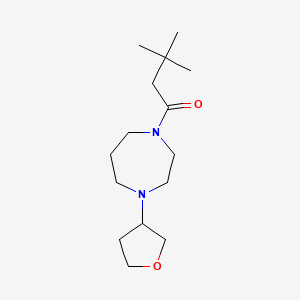 molecular formula C15H28N2O2 B2906204 3,3-Dimethyl-1-(4-(tetrahydrofuran-3-yl)-1,4-diazepan-1-yl)butan-1-one CAS No. 2310014-80-1