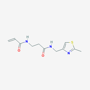 molecular formula C11H15N3O2S B2906207 N-[(2-Methyl-1,3-thiazol-4-yl)methyl]-3-(prop-2-enoylamino)propanamide CAS No. 2199085-84-0