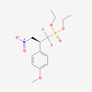 molecular formula C14H20F2NO6P B2906223 Diethyl (1,1-difluoro-2-(4-methoxyphenyl)-3-nitropropyl)phosphonate CAS No. 1373611-32-5