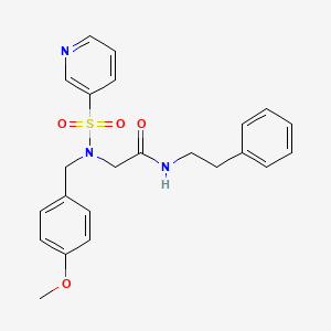 molecular formula C23H25N3O4S B2906237 2-(N-(4-methoxybenzyl)pyridine-3-sulfonamido)-N-phenethylacetamide CAS No. 1021118-97-7