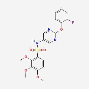 molecular formula C19H18FN3O6S B2906245 N-(2-(2-fluorophenoxy)pyrimidin-5-yl)-2,3,4-trimethoxybenzenesulfonamide CAS No. 1421457-51-3
