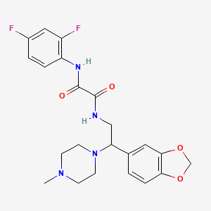 molecular formula C22H24F2N4O4 B2906246 N-[2-(1,3-benzodioxol-5-yl)-2-(4-methylpiperazin-1-yl)ethyl]-N'-(2,4-difluorophenyl)ethanediamide CAS No. 896339-01-8