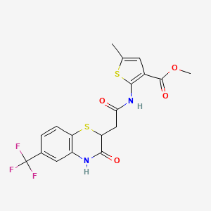 methyl 5-methyl-2-[[2-[3-oxo-6-(trifluoromethyl)-4H-1,4-benzothiazin-2-yl]acetyl]amino]thiophene-3-carboxylate