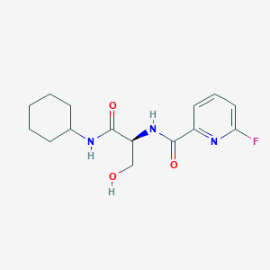 (2S)-N-cyclohexyl-2-[(6-fluoropyridin-2-yl)formamido]-3-hydroxypropanamide