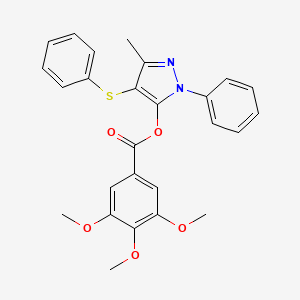 3-methyl-1-phenyl-4-(phenylthio)-1H-pyrazol-5-yl 3,4,5-trimethoxybenzoate