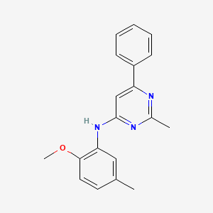 molecular formula C19H19N3O B2906259 N-(2-methoxy-5-methylphenyl)-2-methyl-6-phenylpyrimidin-4-amine CAS No. 1021281-75-3